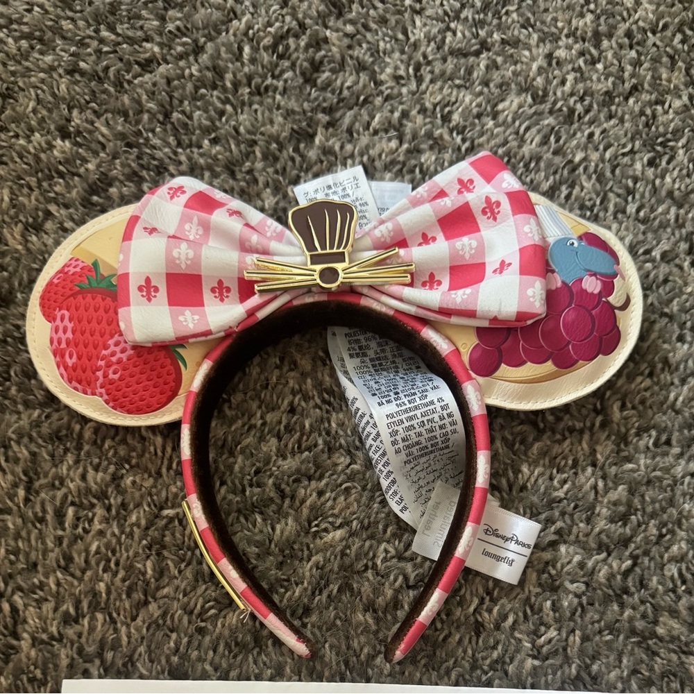 Loungefly Pink and Red Checkered Bow Headband